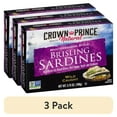 (3 pack) Crown Prince Natural Brisling Sardines, Mediterranean Style, 3