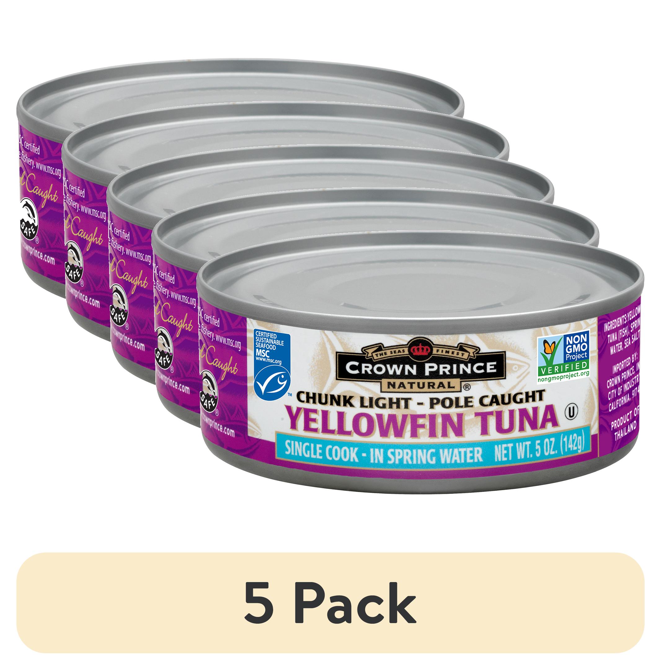 (5 pack) Crown Prince Natural Chunk Light Yellowfin Tuna In Spring