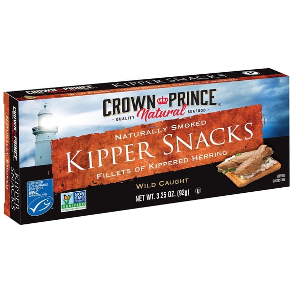 Crown Prince Natural Kipper Snacks - Low in Sodium, 3.25 Ounce Cans (Pack of 18)