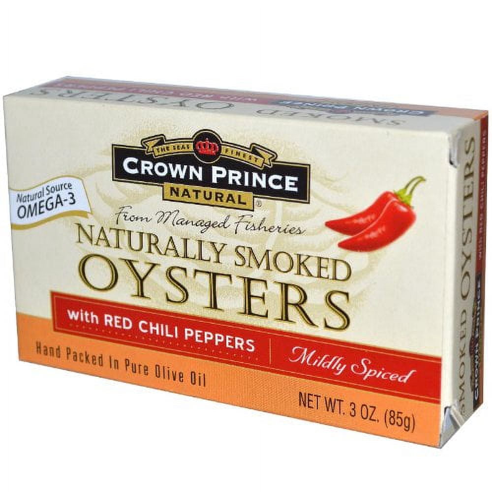 Crown Prince Natural, Naturally Smoked Oysters with Red Chili Peppers