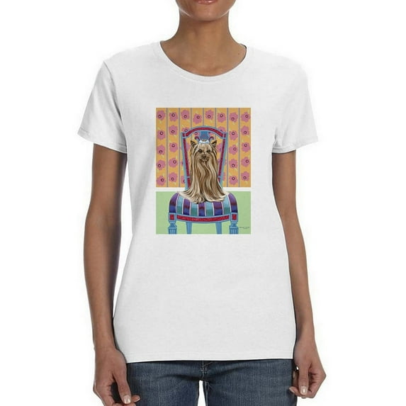 Crown Princess Yorkie. T-Shirt Women -Carolee Vitaletti Designs, Female Large