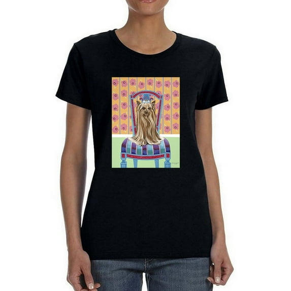 Crown Princess Yorkie. T-Shirt Women -Carolee Vitaletti Designs, Female Medium