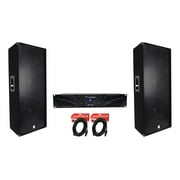 Crown Pro XLi1500 2 Channel DJ/PA Power Amplifier + 2 Dual 15  3-Way Speakers