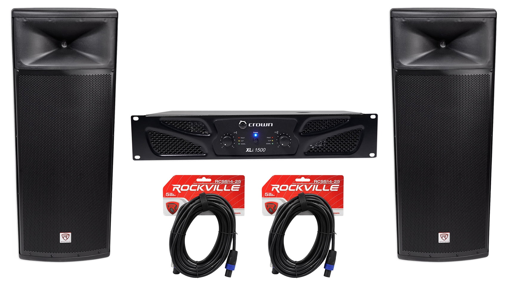 Crown Pro XLi1500 900w 2 Channel DJ/PA Power Amplifier+Dual 15 ...