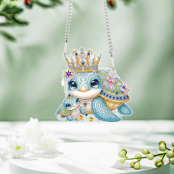 Crown Queen Duke Turtle Diamond Art Painting Kit Pendant
