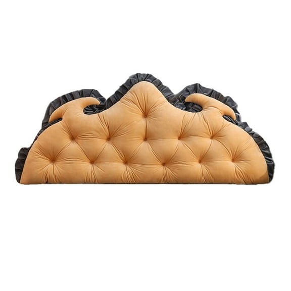 Crown Reading Wedge Pillow for Bed Princess Style, Large Velvet Headboard Back Pillow for Bed Backrest Bedside Cushion 47x21in, Adult Family Sofa Couch Support
