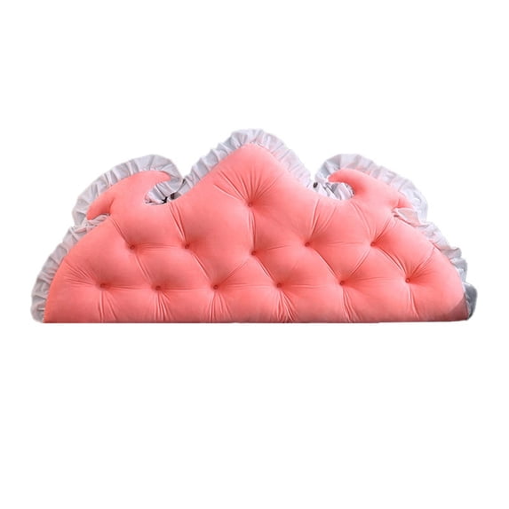 Reading Wedge Pillow for Bed Princess Style, Large Velvet Headboard Back Pillow for Bed Backrest Bedside Cushion 47x21in, Adult Family Sofa Couch Support
