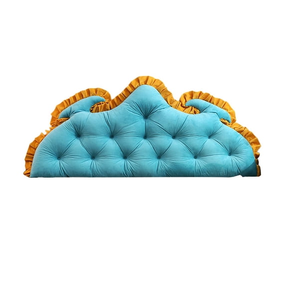 Crown Reading Wedge Pillow for Bed Princess Style, Large Velvet Headboard Back Pillow for Bed Backrest Bedside Cushion 47x21in, Adult Family Sofa Couch Support