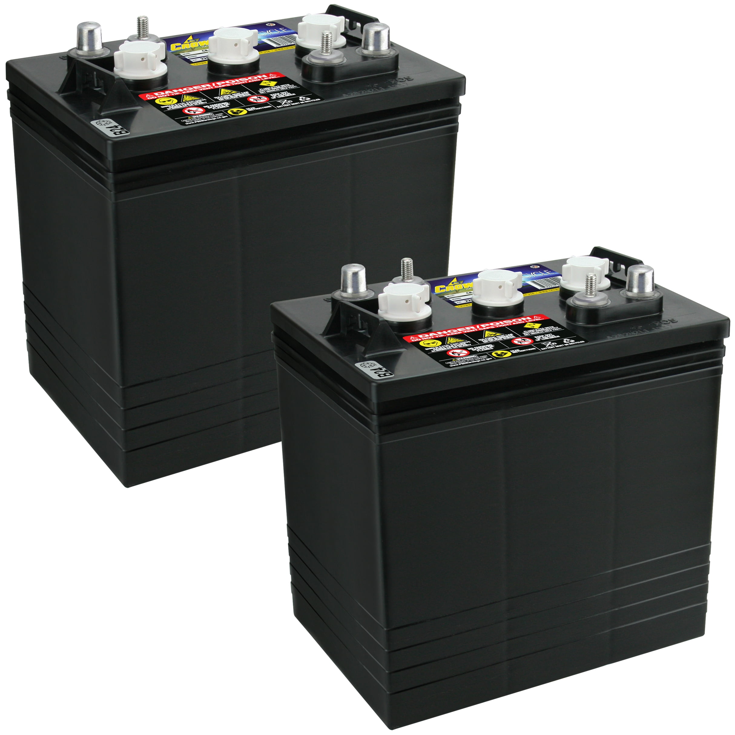 Crown Lead Acid 6 Volt Vehicle Battery, Group Size GC2, 850 CCA for Golf Carts