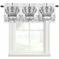 thumbnail image 1 of Crown Retro Window Valance Curtain Simple Style Rod Pocket Short Curtain for Living Room, Bedroom & Kitchen Window Decor 60x18in, 1 of 8