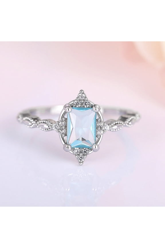 Crown Ring For Princess Small Zircon In White Copper