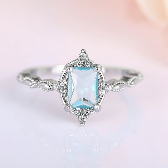 Crown Ring For Princess Small Zircon In White Copper