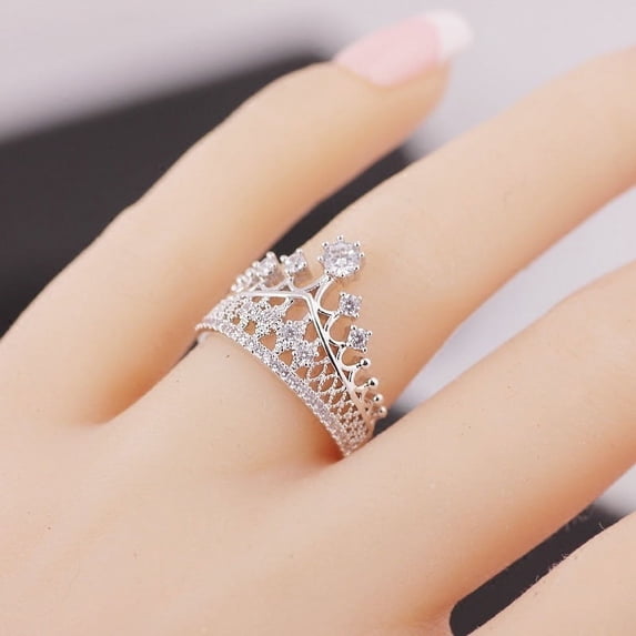 Womens Copper Crown Ring Set Two Piece National Design Electroplated Alloy With Artificial Gem Accents Packaged Gift
