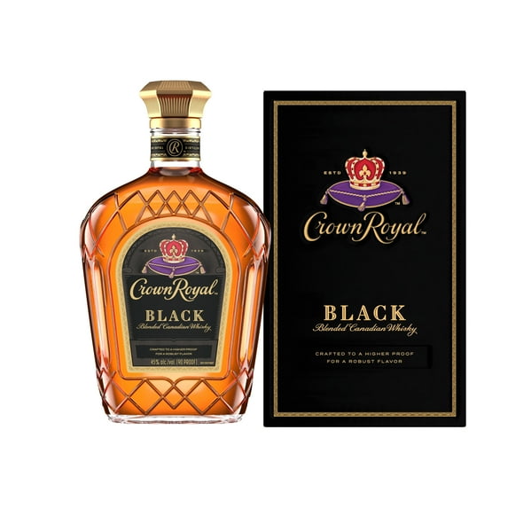 Crown Royal Black Blended Canadian Whisky, 750 mL, 45% ABV