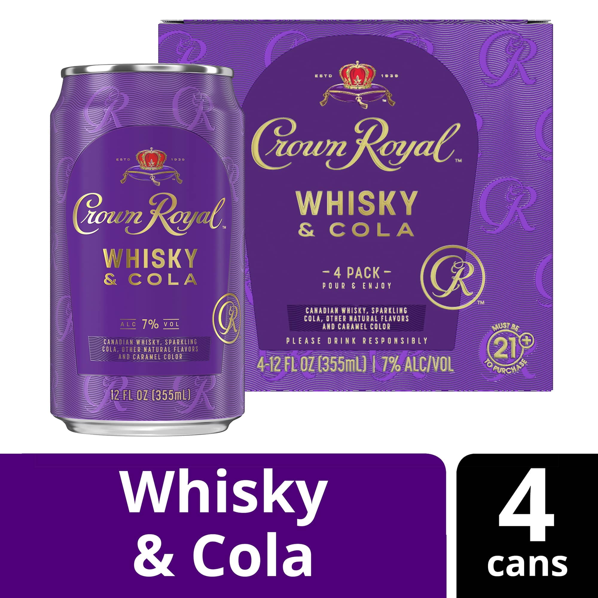 Buy Crown Royal Whiskey Lemonade 4 Pack Cans Limited Edition Online Liquor