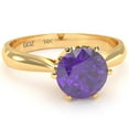 thumbnail image 1 of Crown Setting Amethyst Engagement Ring In 14k Yellow Gold, 1 of 6