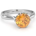 thumbnail image 1 of Crown Setting Citrine Engagement Ring In 14k White Gold, 1 of 6