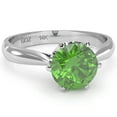 thumbnail image 1 of Crown Setting Peridot Engagement Ring In 14k White Gold, 1 of 6