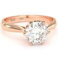 thumbnail image 1 of Crown Setting White Topaz Engagement Ring In 14k Rose Gold, 1 of 6