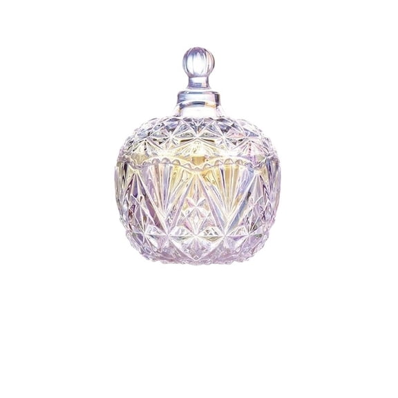 Crown Shape Colorful Glass Storage Jar - Elegant Decorative Kitchen Organizer