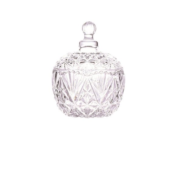 Crown Shape Colorful Glass Storage Jar - Elegant Decorative Kitchen Organizer