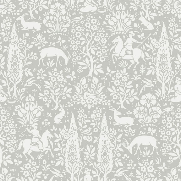 Crown Sherwood Light Grey Woodland Unpasted Paper Wallpaper, 20.5-in by 33-ft, 56.4 sq. ft.
