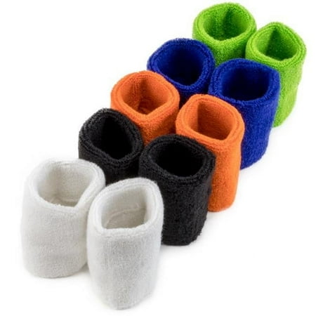 10-pack Cotton Wrist Basketball Sweatbands, Absorbent Terry Cloth Saves Grip