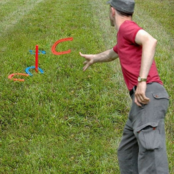 Crown Sporting Goods Deluxe Indoor Outdoor Horseshoes Game Set