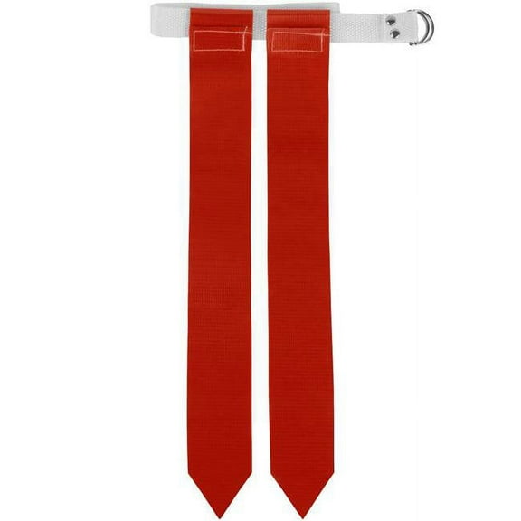 Crown Sporting Goods Flag Football Belt, Red - Includes 1 Belt with 2 Flags for Flag & Touch Games