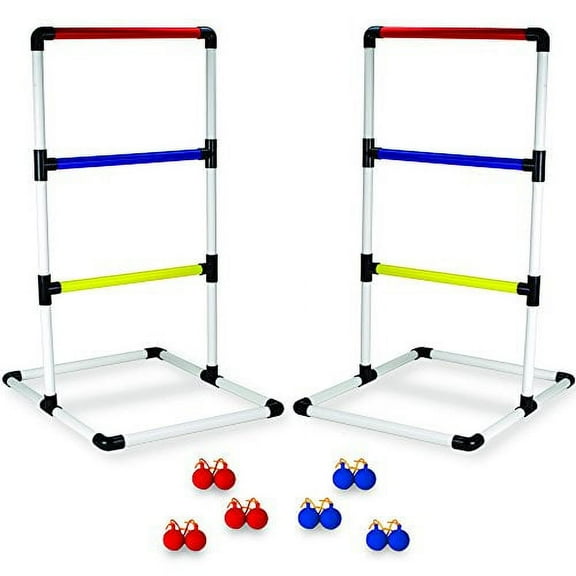 Crown Sporting Goods Indoor/Outdoor Ladderball Set with Carrying Case and Ground Anchors