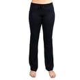 thumbnail image 1 of Crown Sporting Goods Soft & Comfy Yoga Pants, 95% Cotton/5% Spandex, Black L, 1 of 7
