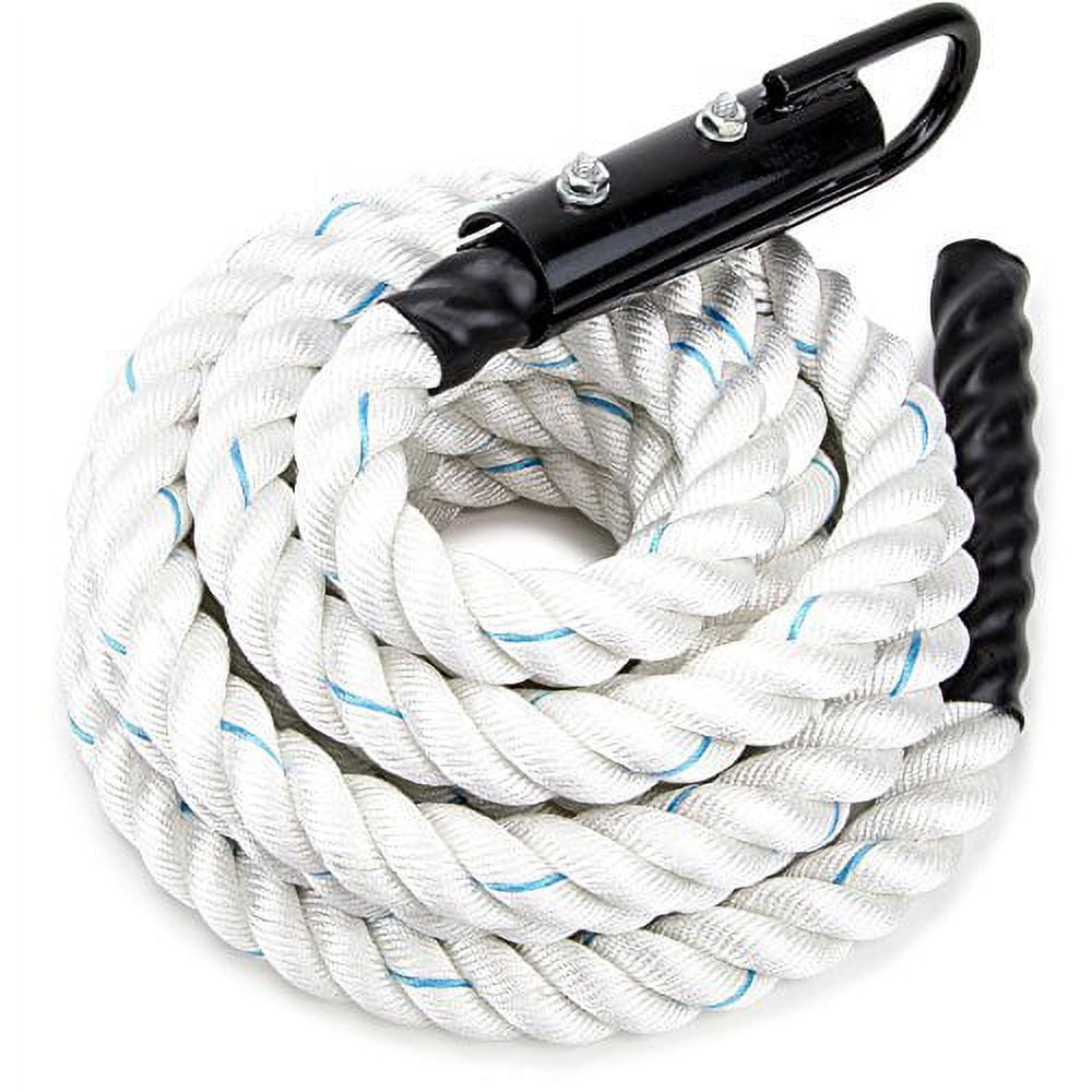 Crown Sporting Goods White Poly Dac Gym Climbing Rope, Knotless