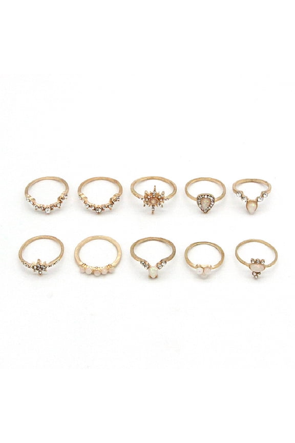 Crown Star Combination Joint Ring 10-Piece Set