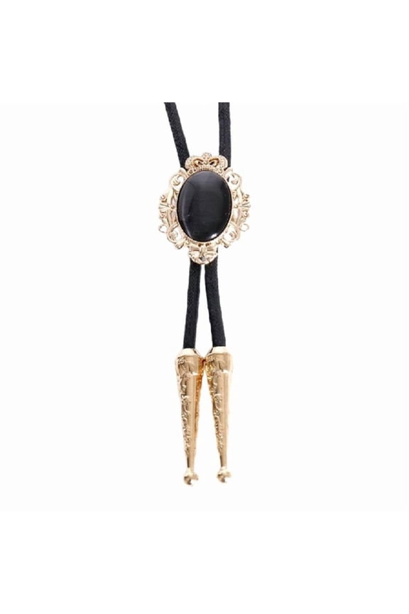 Crown Stone Jewelry Wedding Bolo Tie Western Faux Rope Vintage Necktie