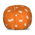 thumbnail image 1 of Crown Storage Toy Bag Chair, Simplistic Royalty Pattern of Head Accessories Authority Monarchy Kingdom, Stuffed Animal Organizer Washable Bag, Large Size, Burnt Orange and White, by Ambesonne, 1 of 3