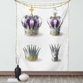 thumbnail image 1 of Crown Tapestry, Digitally Generated Image of Detailed Head Ornaments Along Gems Pearls, Wall Hanging for Bedroom Living Room Dorm Decor, 40W X 60L Inches, Pale Slate Blue Purple, by Ambesonne, 1 of 5