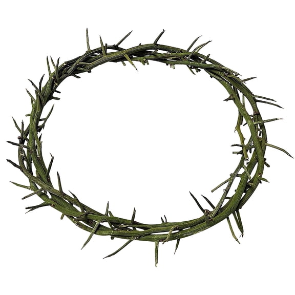 Jesus Crown of Thorns Handmade Wearable Crown, Green, 7.5-8 in, 1 Count