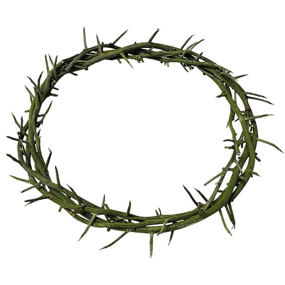 Jesus Crown of Thorns Handmade Wearable Crown, Green, 7.5-8 in, 1 Count