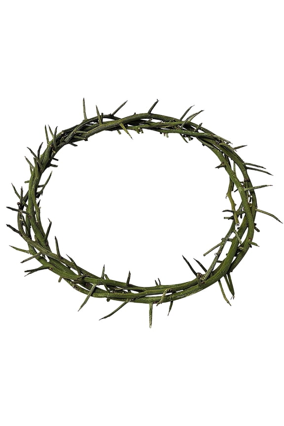 Jesus Crown of Thorns Handmade Wearable Crown, Green, 7.5-8 in, 1 Count