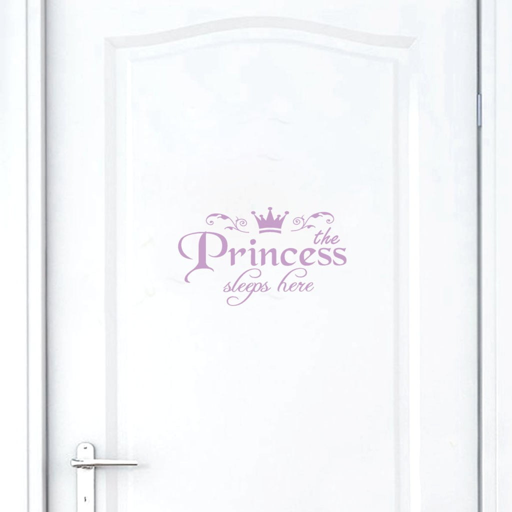 Crown Wall Decals Princess Sleep Here Wall Stickers Removable DIY Mural ...