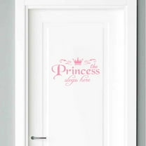 Crown Wall Decals Princess Sleep Here Wall Stickers Removable DIY Mural Art Words with Flower Quotes Vinyl Stickers for Kids Girls Bedroom Living Room Nursery Home Background Decoration