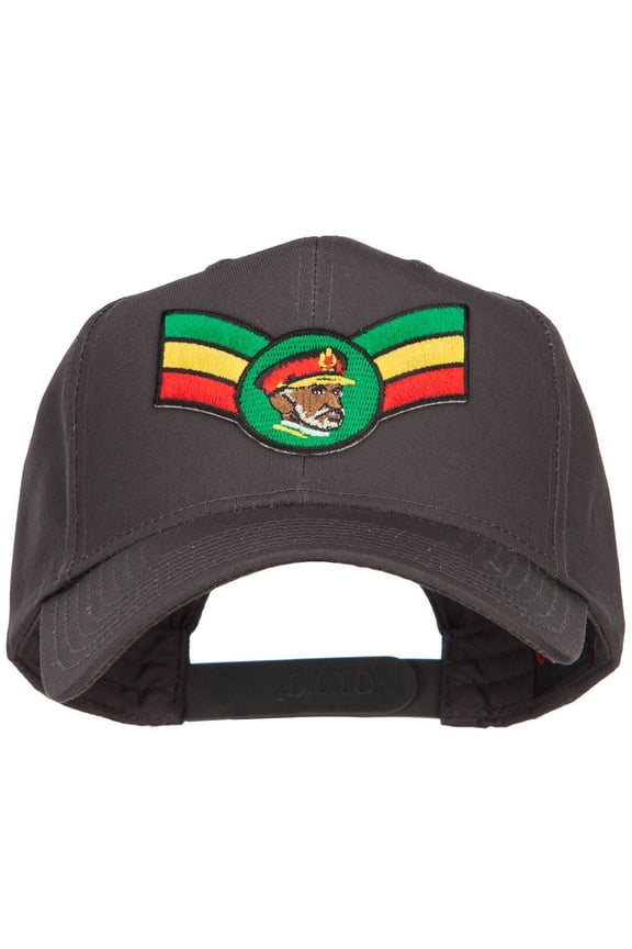Crown Wing King Rasta Patched Cap - Charcoal OSFM