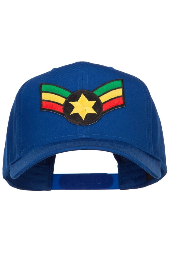 Crown Wing Star Rasta Patched Cap - Royal OSFM