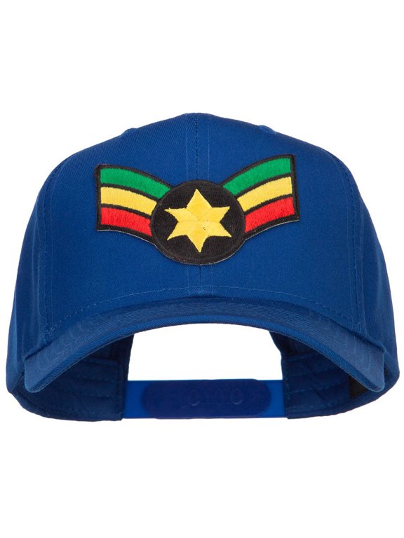 Crown Wing Star Rasta Patched Cap - Royal OSFM