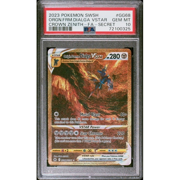 Crown Zenith: Galarian Gallery Origin Forme Dialga VSTAR (Secret) Holo Secret Rare PSA 10 #GG68/GG70