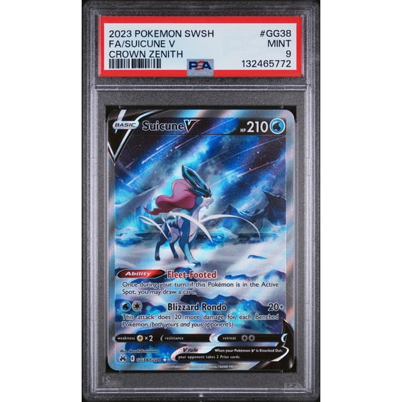 Crown Zenith: Galarian Gallery Suicune V Foil Ultra Rare PSA 9 #GG38