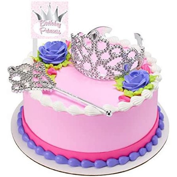 Crown and Wand Cake Topper Kit with Birthday Plaque