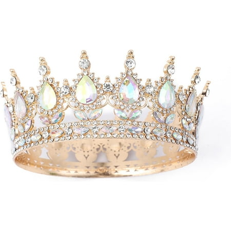 Crown for Women, KC Gold Rhinestone Queen Crown, Elegant Tiara for Bridal, Birthday & Costume Events, Crystal Princess Hair Accessories