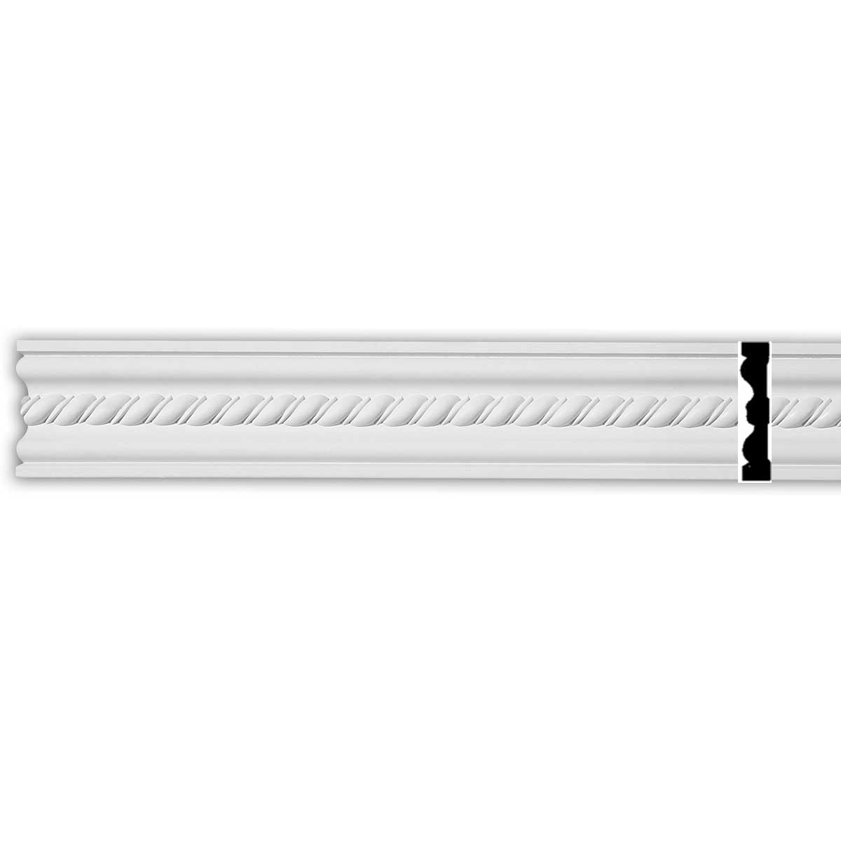 Primed White Ornate Urethane Crown Molding 94" L