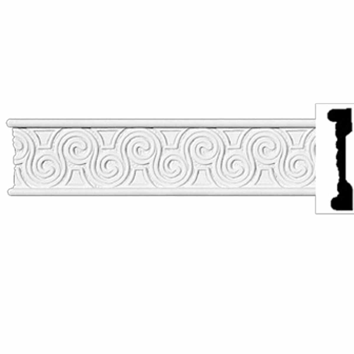 White Primed Urethane Ornate Crown Molding 96"